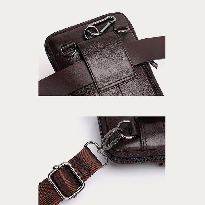 Messenger Bag für Herren, Mini-Umhängetasche aus ultradünnem Leder