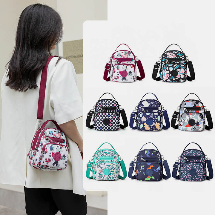Schultertasche mit Blumenmuster für Damen, Crossbody-Rucksack, Mehrzweck-Umhängetasche