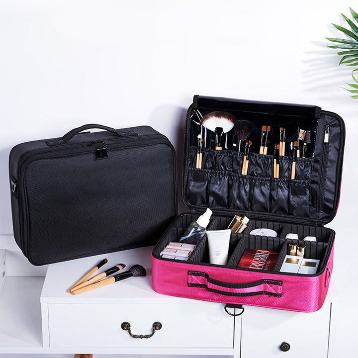 Multifunktionale Kosmetiktasche für Damen, tragbare große Aufbewahrungstasche auf Reisen