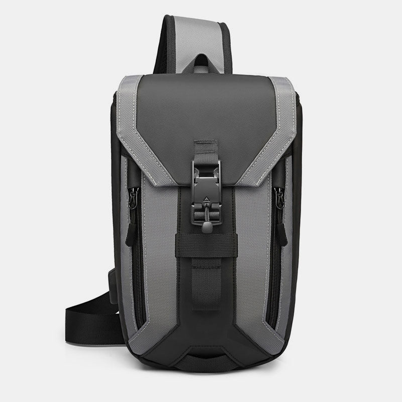 Wasserabweisende Schultertasche mit USB-Ladeanschluss