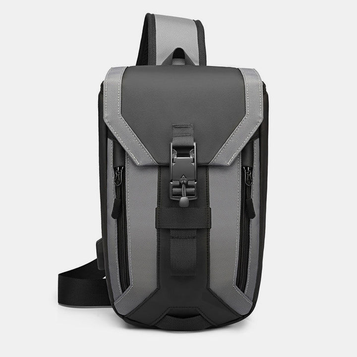 Wasserabweisende Schultertasche mit USB-Ladeanschluss