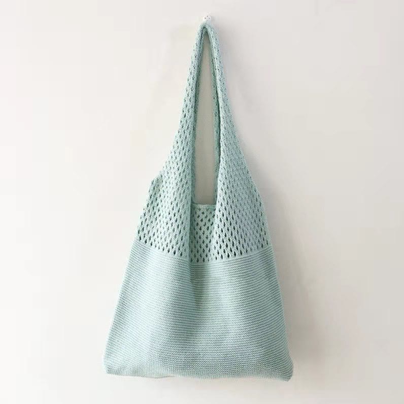Einkaufstasche für Frauen im ethnischen Stil aus Wolle gestrickte Schultertasche