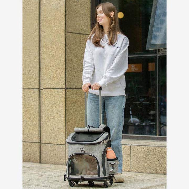 Haustier-Tragerucksack mit Taschen, Plüschmatte, Leine für Welpen und Katzen