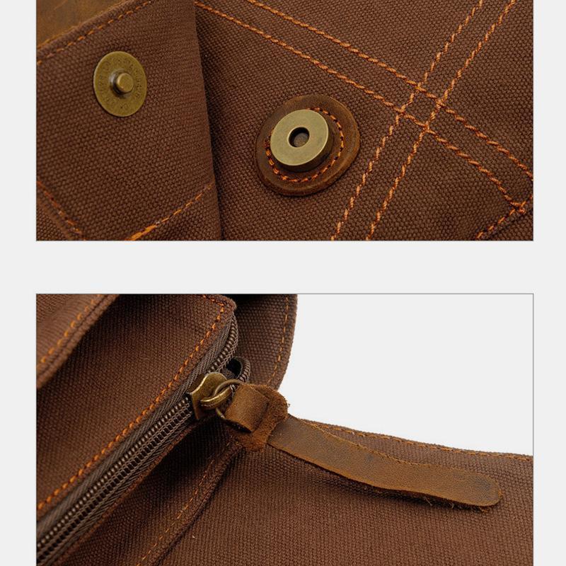 Große Umhängetasche aus Retro-Canvas