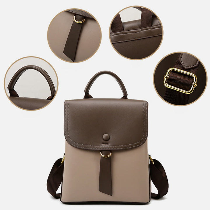 Minimalistischer Rucksack Farbkontrast Robustes veganes Leder Kleiner Tagesrucksack