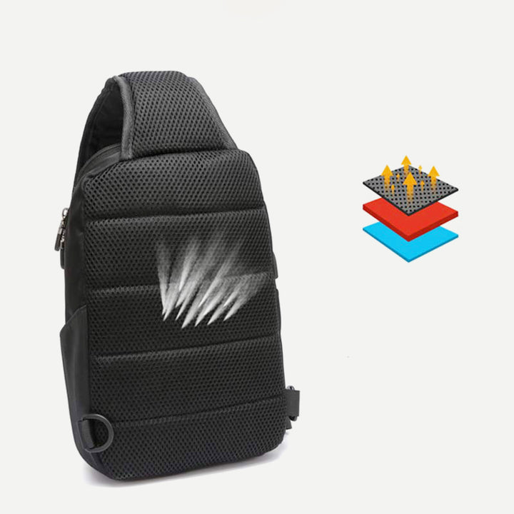 Sling Crossbody Rucksack Umhängetasche für Herren mit USB-Ladeanschluss