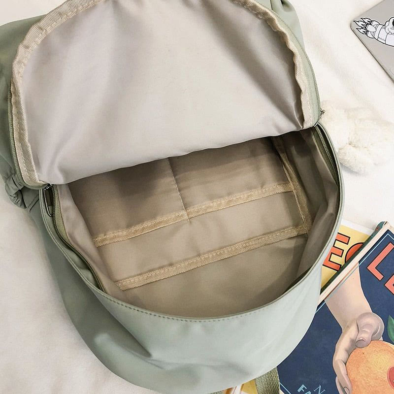 Rucksack für Damen, lässig, cool, solides Nylon, Schul-Umhängetasche