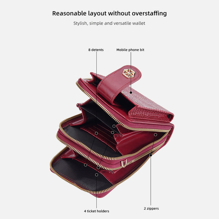 Solide Schlangenhaut-Grain-Telefontasche für Frauen Elegante Crossbody-Geldbörse