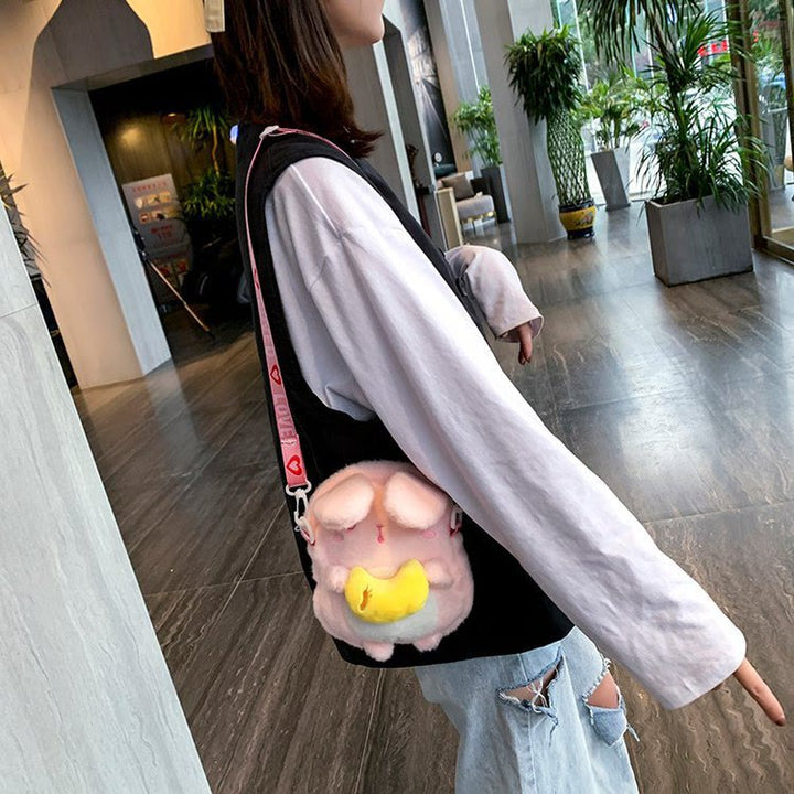 Niedlicher Cartoon-kleiner Rucksack Lolita-Kaninchen-Plüschtasche für Mädchen