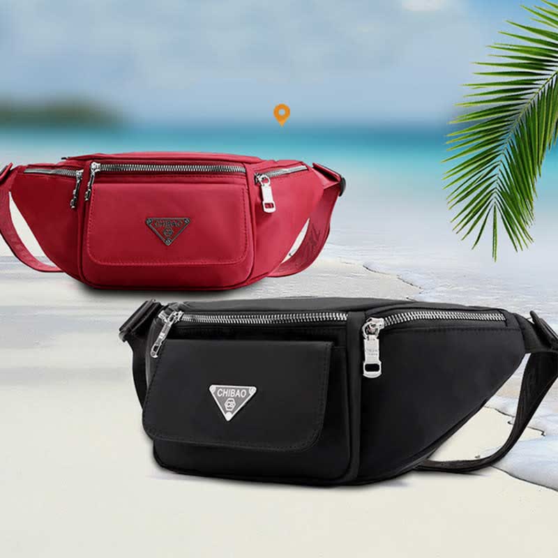 Nylon-Hüfttasche mit mehreren Taschen, leichte Brusttasche mit mehreren Tragemöglichkeiten, Hüfttasche