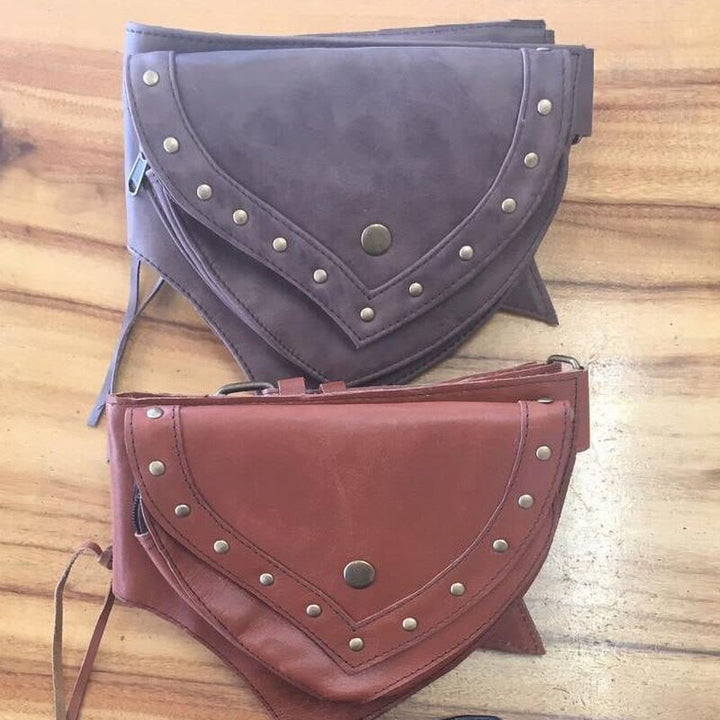 Gürteltasche für Damen, Vintage, Outdoor-Sport, genietete Gürteltasche