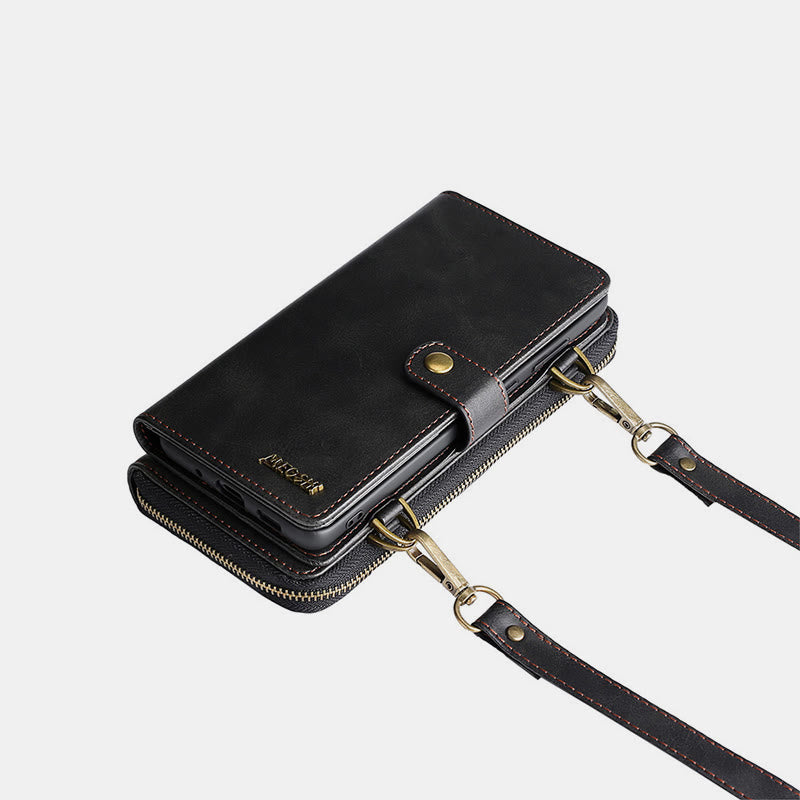 Brieftasche Handyhülle für iPhone Crossbody Multifunktionale PU Leder Brieftasche