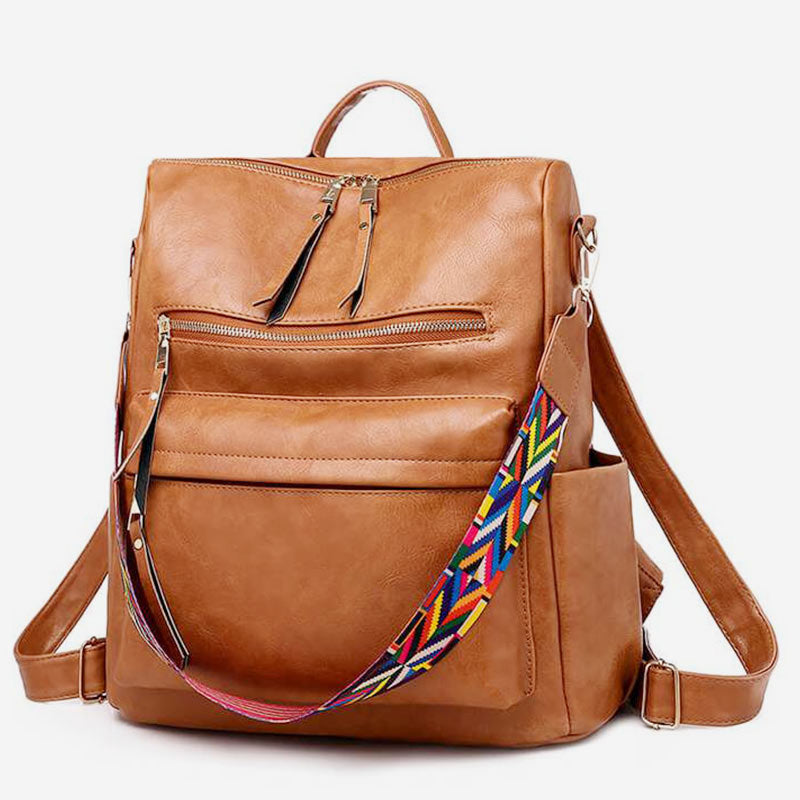 Großer Schulrucksack aus Leder