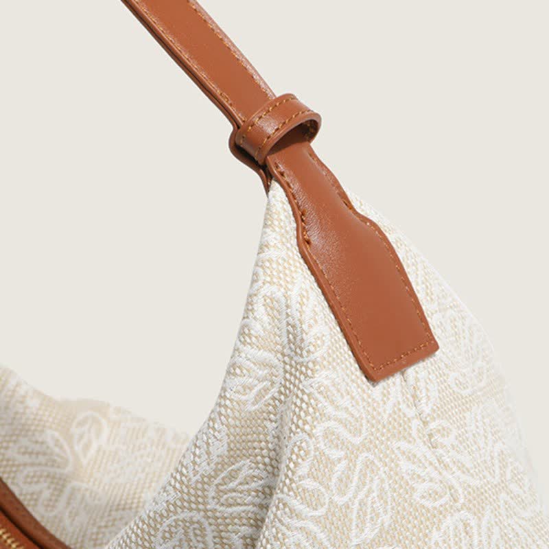 Canvas-Handtasche für Damen mit Hahnentritt-Muster, Schultertasche, Hobo-Umhängetasche