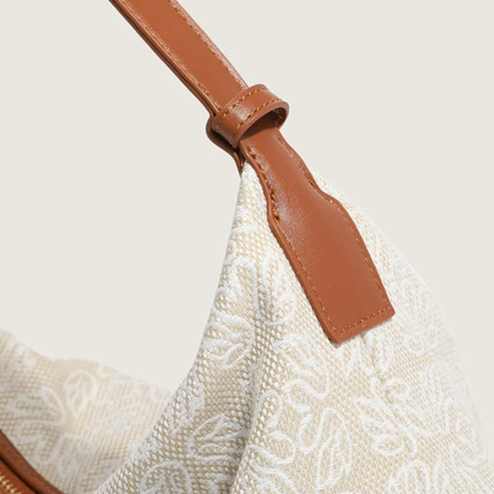 Canvas-Handtasche für Damen mit Hahnentritt-Muster, Schultertasche, Hobo-Umhängetasche