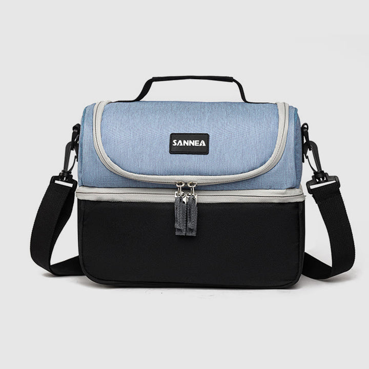 Kühltasche für Ausflüge, doppellagige Isolierung, Umhängetasche, Picknicktasche