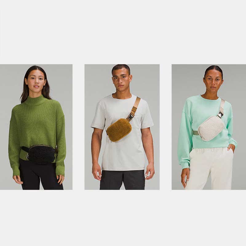 Leichte Hüfttasche für Damen und Herren, weiche und warme Schultertasche aus Plüsch