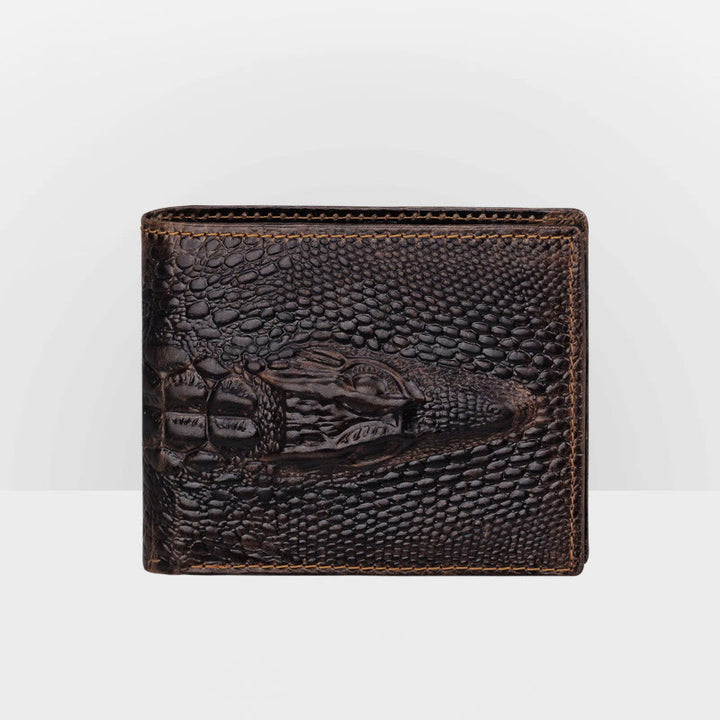 Echtes Leder Krokodil Gravur Brieftasche Retro Bifold Brieftasche
