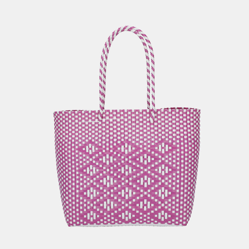 Gewebte Handtasche mit großer Kapazität, gefertigte Web-Einkaufstasche für den Strandeinkauf