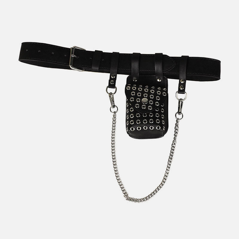 Punk-Gürteltasche für Damen mit ausgehöhlten Nieten
