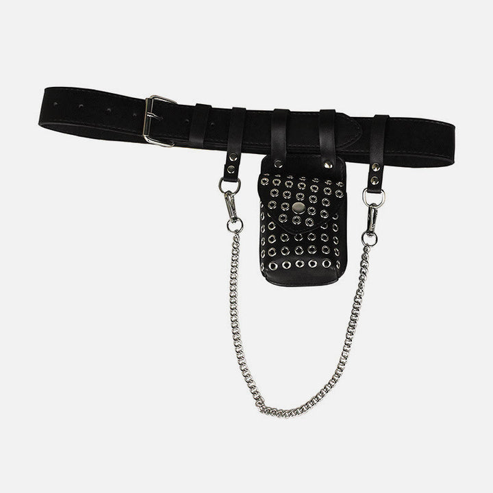 Punk-Gürteltasche für Damen mit ausgehöhlten Nieten