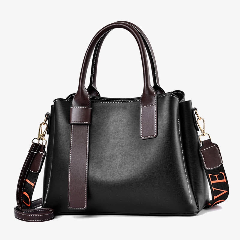 Damen Handtasche mit Henkel, modische Tragetasche mit 2 Schultergurten