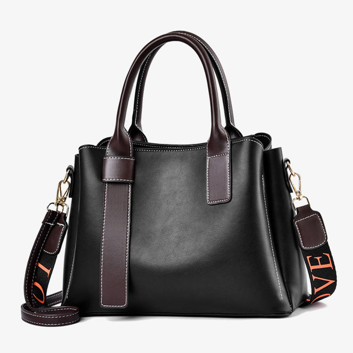 Damen Handtasche mit Henkel, modische Tragetasche mit 2 Schultergurten