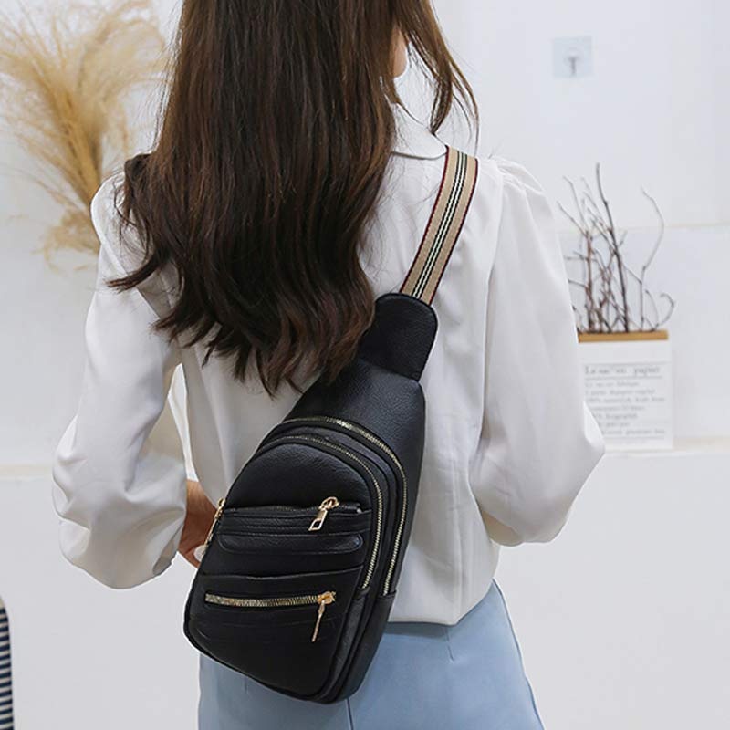 Sling Crossbody Rucksack Weiche Leder Schultertasche mit verstellbarem Riemen