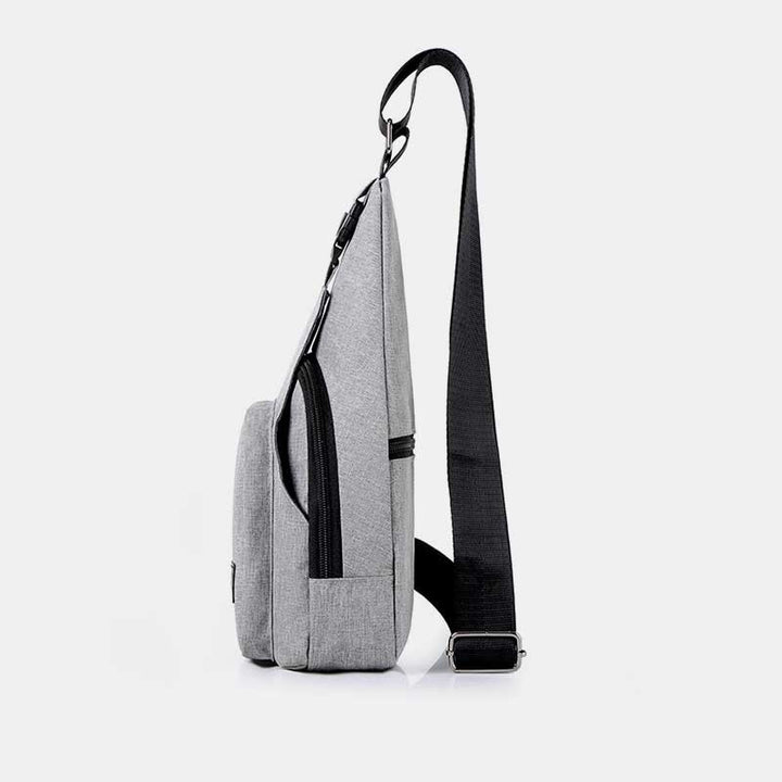 Sling Bag für Herren, leichte, graue Umhängetasche zum Wandern