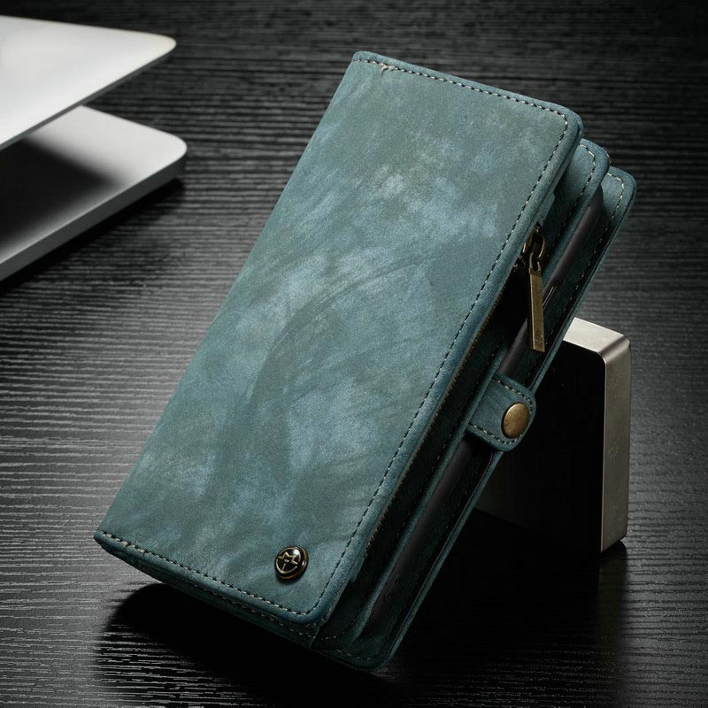 Retro Leder Brieftasche Handytasche für iPhone Samsung Huawei mit Multi-Slot