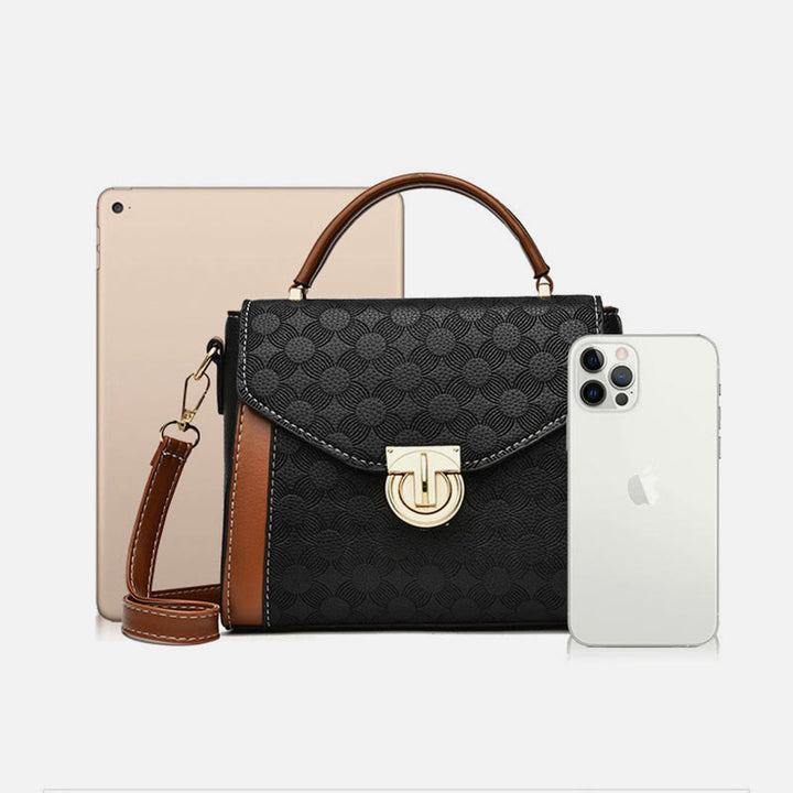 Clamshell-Tasche mit Henkel oben für Damen, klassische Farbe, kleine Umhängetasche