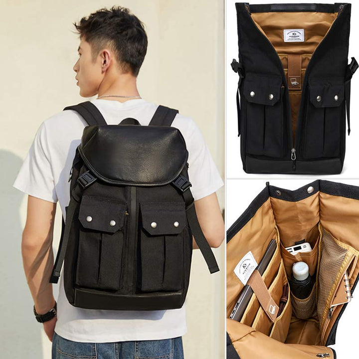 wasserdichter Business-Rucksack für Herren mit mehreren Taschen, geräumiger, geräumiger Laptop-Rucksack
