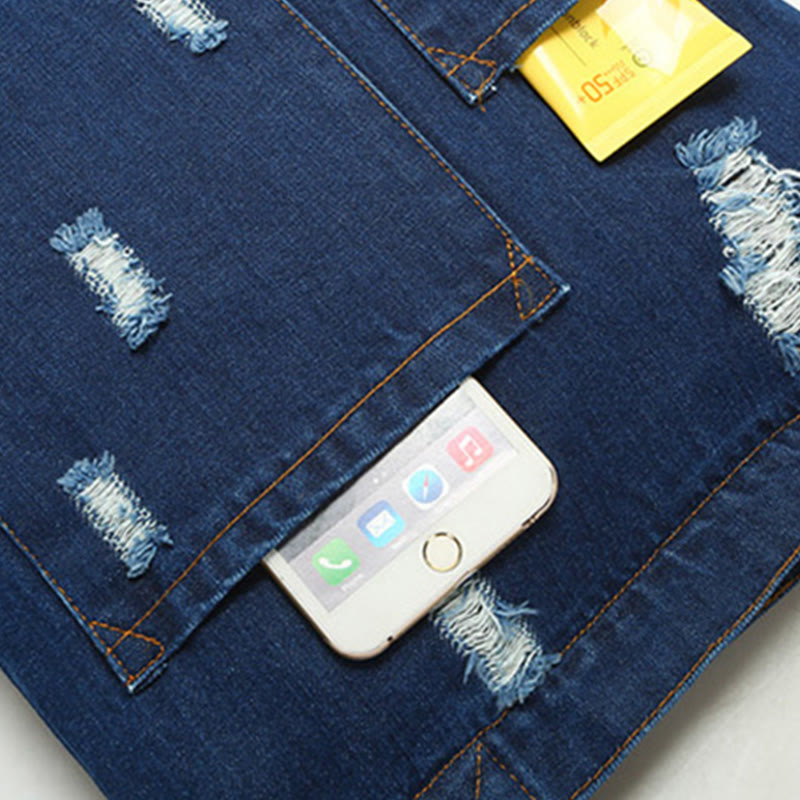 Denim Tote für Ausflüge Retro Canvas zerrissene Umhängetasche - image 12