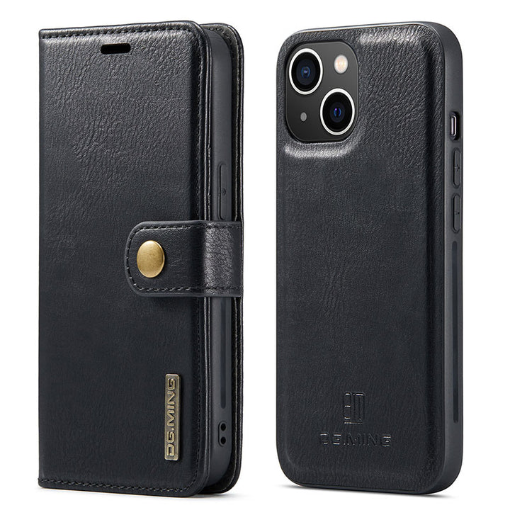 Magnetische Brieftaschenhülle für iPhone 13 Pro Max, mehrere Modelle, handgefertigtes PU-Leder