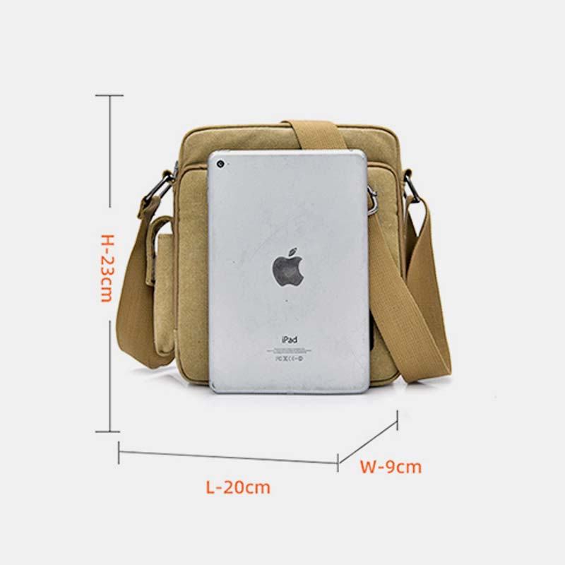 Vintage Canvas Mini Crossbody Umhängetasche Männer kleine Geldbörsen mit Multi-Slot