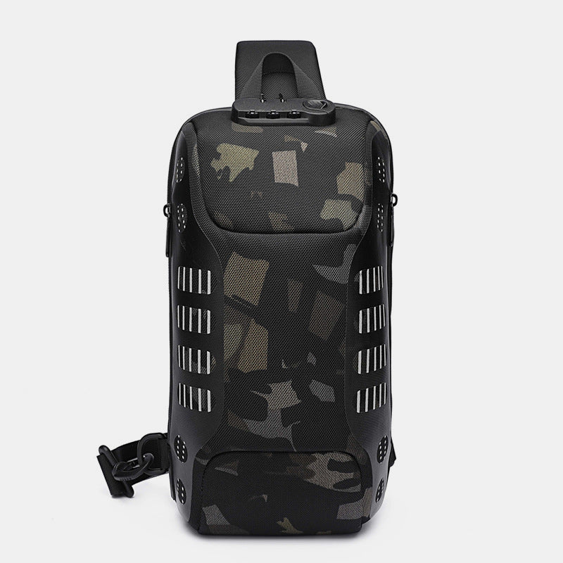 Multifunktionale, wasserdichte, diebstahlsichere Schultertasche mit USB-Ladeanschluss