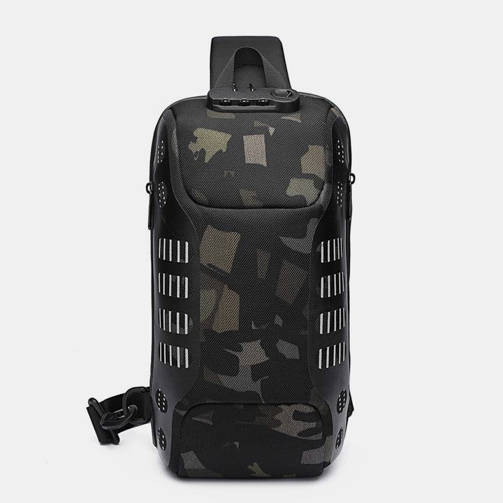 Multifunktionale, wasserdichte, diebstahlsichere Schultertasche mit USB-Ladeanschluss