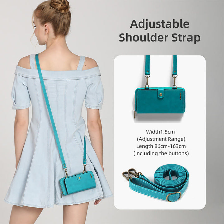 Brieftasche Handyhülle für iPhone Crossbody Multifunktionale PU Leder Brieftasche