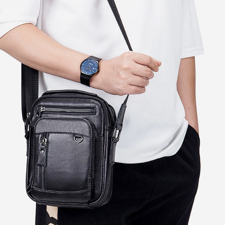 Hochwertige Retro-Business-Umhängetasche mit mehreren Taschen