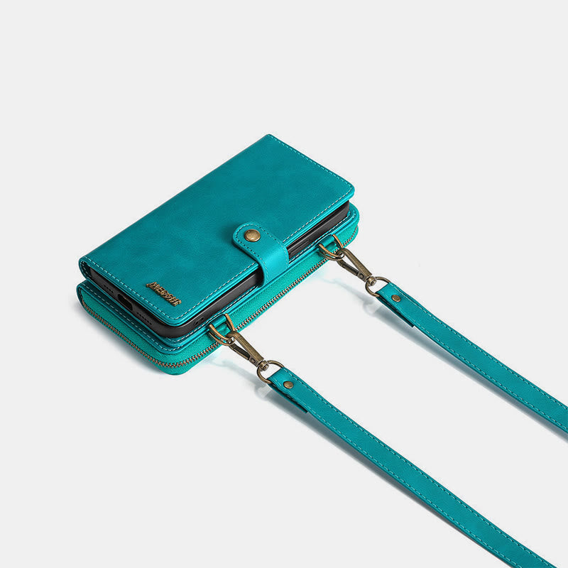 Brieftasche Handyhülle für iPhone Crossbody Multifunktionale PU Leder Brieftasche