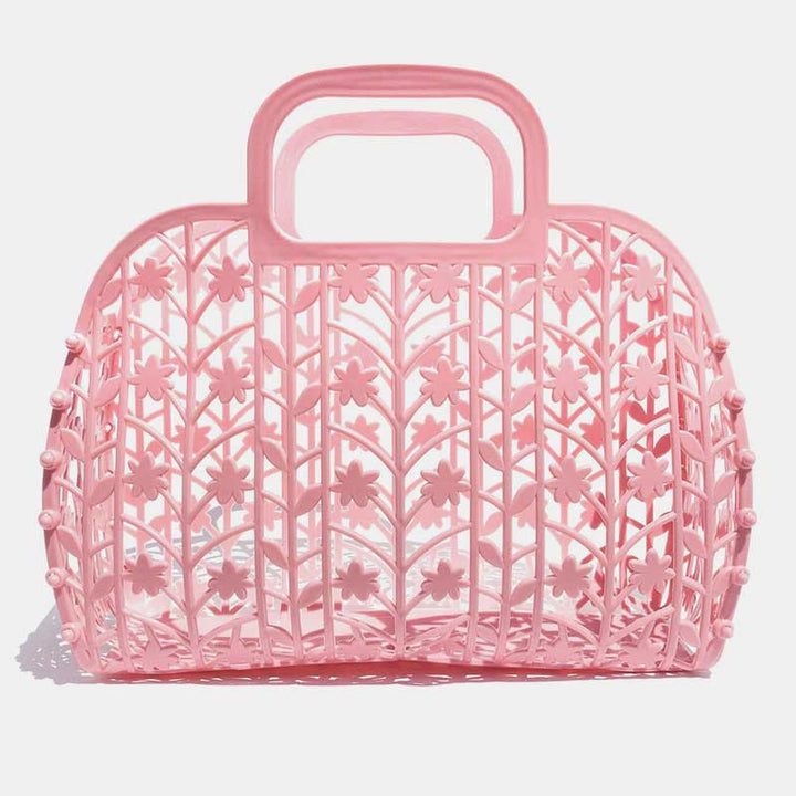 Handtasche für Badezimmer Rosa Faltbarer Aufbewahrungskorb aus Kunststoff