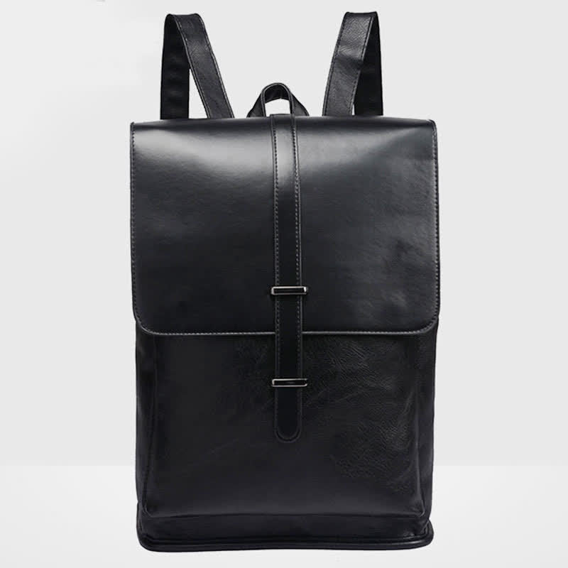 Herren Rucksack Geldbörse PU Leder Laptop Rucksack Reise Business College Büchertasche - Schwarz - image 1