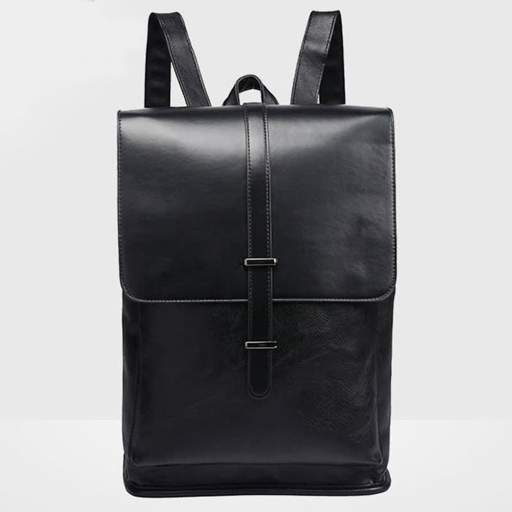 Herren Rucksack Geldbörse PU Leder Laptop Rucksack Reise Business College Büchertasche - Schwarz - image 1