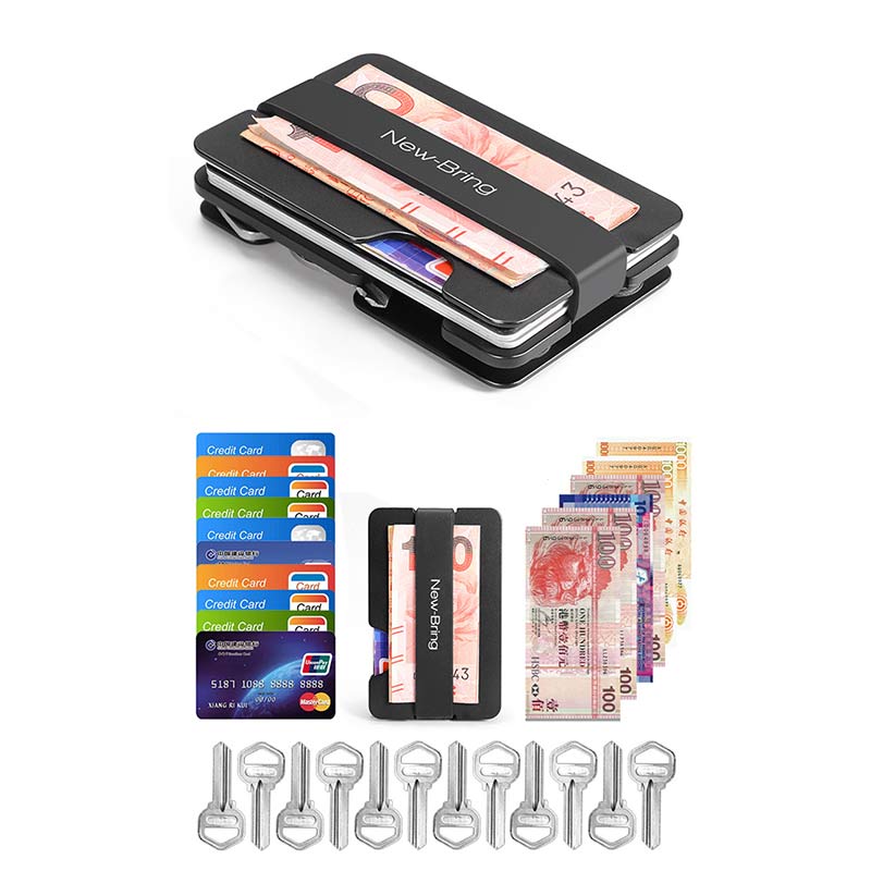 Minimalistisches Schlüssel-Organizer-Kartenetui aus Aluminium