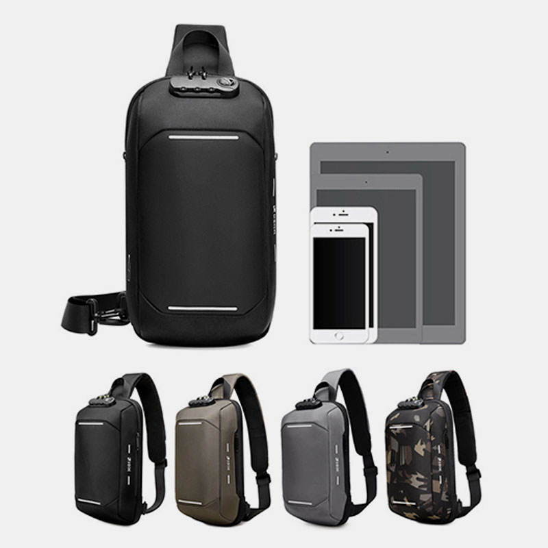 Diebstahlsichere, wasserdichte Brusttasche mit USB-Ladeanschluss