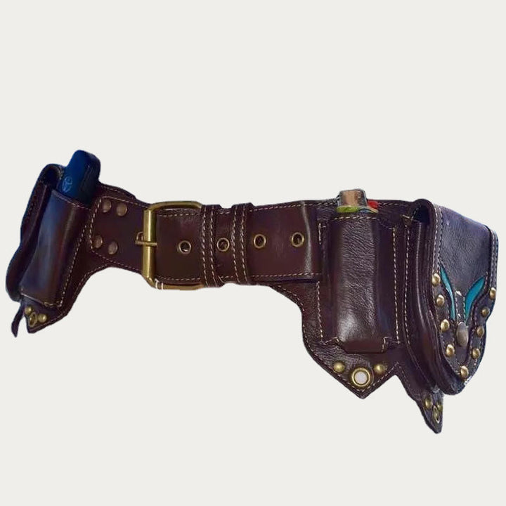 Gürteltasche für den täglichen Retro-Mittelalter-Punk-Leder-Gürteltasche