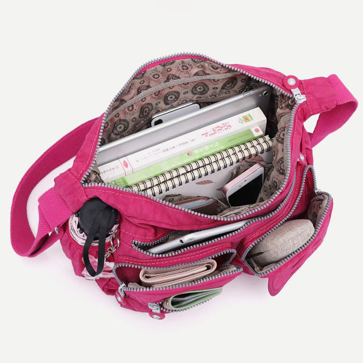 Damen Umhängetasche aus Nylon mit mehreren Taschen, Reise-Schultertasche, Umhängetasche
