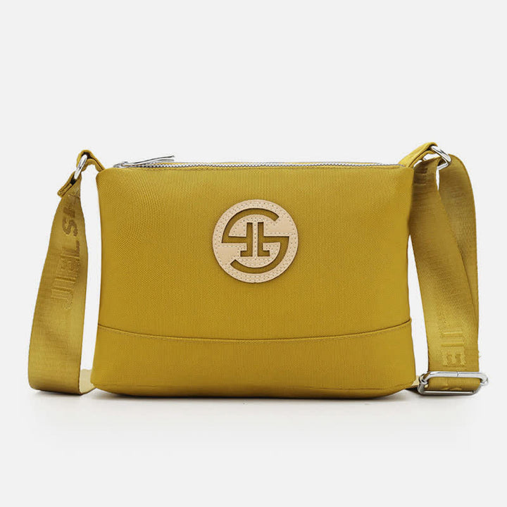 Kleine Umhängetasche mit dreifachem Reißverschluss, leichte, wasserdichte Nylon-Handtasche für Damen