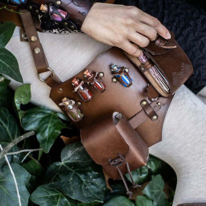 Gürteltasche für Damen, für Outdoor-Camping-Kostüm, Leder, Hüfttasche