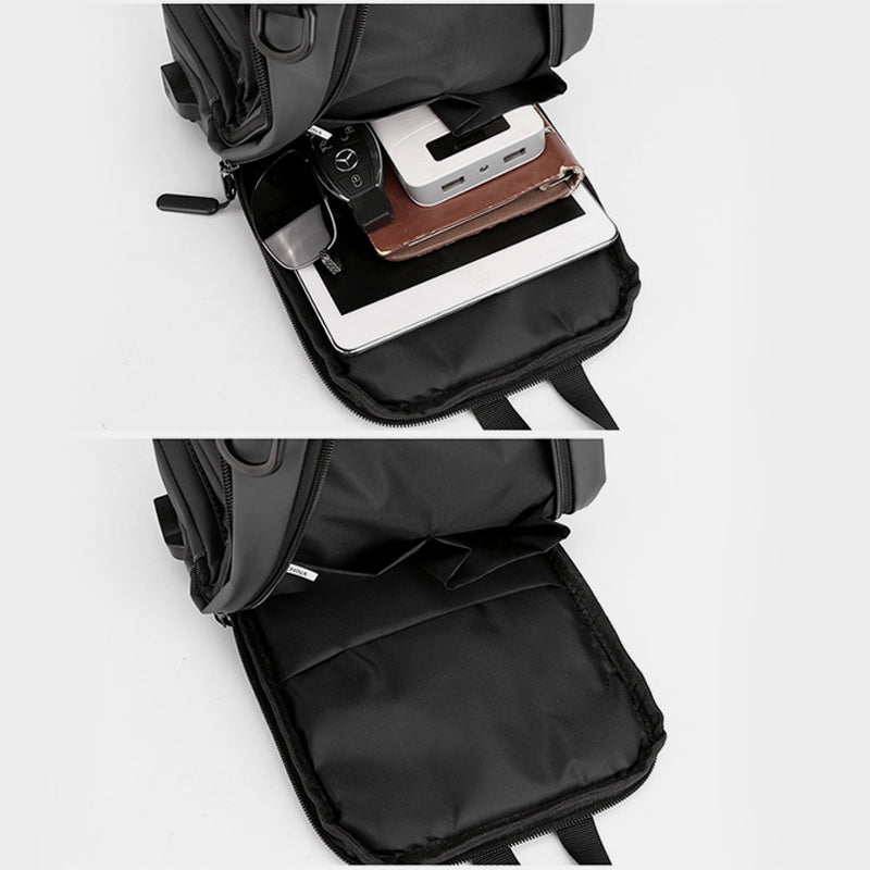 Leichte klassische Schultertasche mit mehreren Taschen und USB-Ladeanschluss für 4 Verwendungszwecke